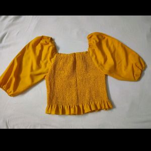 Yellow Mustard Crop Top (Stretchable)