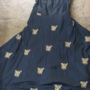 Navy Blue Heavy Partywear Gown