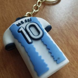 Messy Blue Jersey 3d Rubber keychain, Football, 10