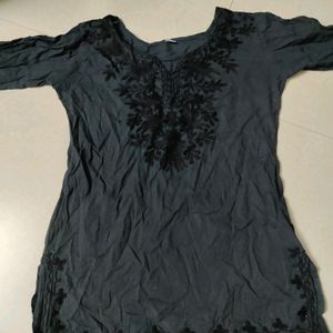 Black Chikankari Short Kurti