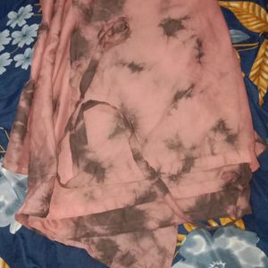 Pink Tie And Dye Wrap Long Skirt