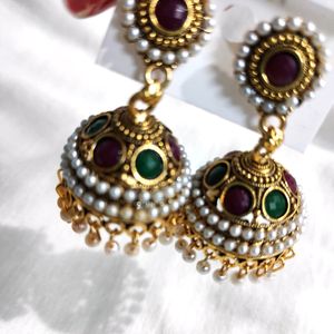 Oxidised Ethnic Earring