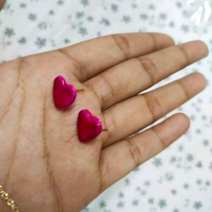 Pink Heart Locket With Studs