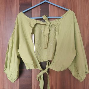 Lime Green Backless Blouse / Crop Top (Women)