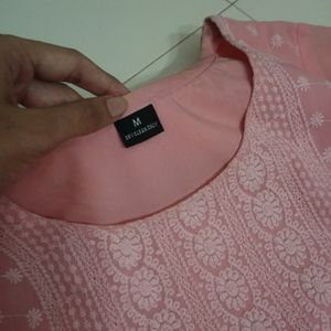 Pink Chikankari Kurta