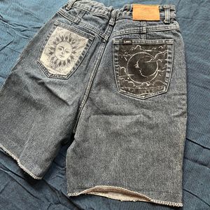 Hand painted Denim Shorts