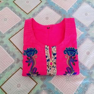 Beutifull Colour Combination  Work Kurti