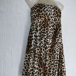 Trending Tiger Printed Tube Dress