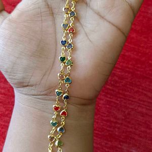 Gold Plated Stone Work Anklet