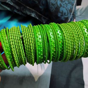 Green Metal Bangles