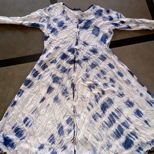 Blue And White Anarkali Kurta