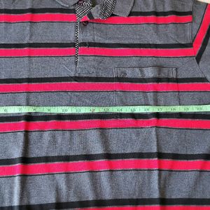 Collar Tshirt With Stripes