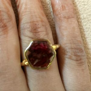 Real Red Rose Resin Ring