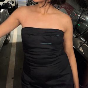 Brand New H&m Black Solid Tube Dress