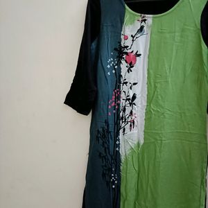 New Black Printed Kurti 🖤