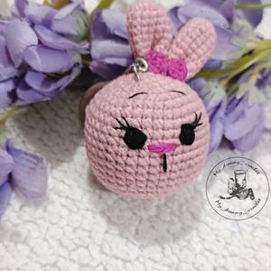 Amigurumi Pink Bunny Keychain