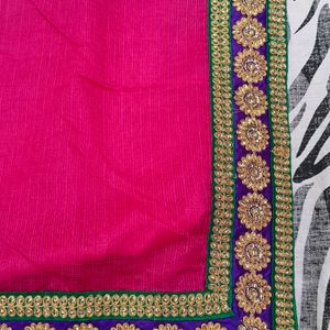 pink colour beautiful saree