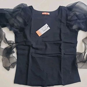 Organza Top Black Size Large(bust 36")