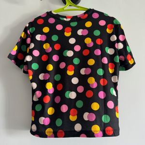 JDY By ONLY Polka Dot Crew Neck Top