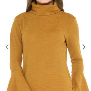 Turtle Neck Bell Sleeve Top