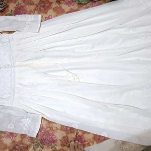 Off White Anarkali Kurti