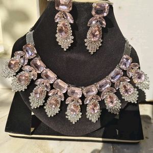 Diwali Offer Korean Glass Stone Necklace