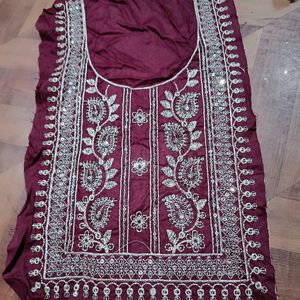 Neck Embroidery Patch Maroon Colour New