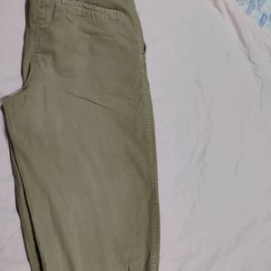 Khaki Gathered Bottom Pants