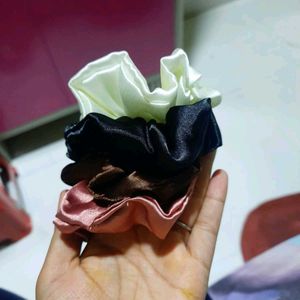 combo of 4 satin scrunchies