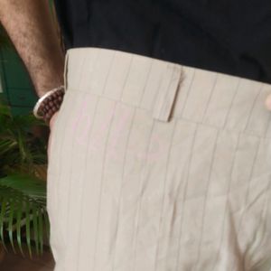 Stylish & Classy Pin Striped Beige Trousers