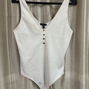 White Lowcut Bodysuit