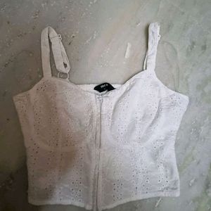 Schiffli Strappy Crop Top