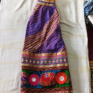 Purple Multicolored Laheriya Chaniya Choli Set