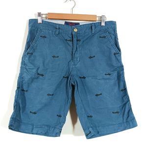 Blue Printed Shorts (Men)