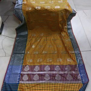 Banarasi Silk Multicolour Box Design Saree