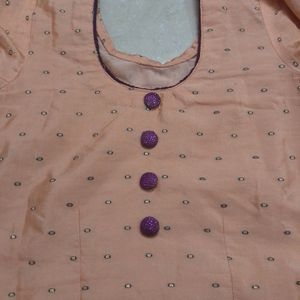 Peach Colour Pant Kurta Set For Women