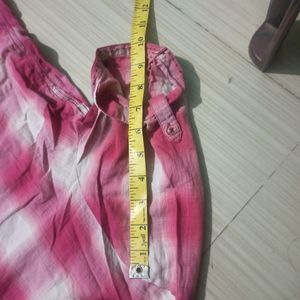 Pink Checks Cotton  Shirt