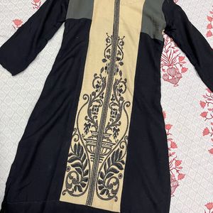 Combo Kurta Leggings - Black & Cream