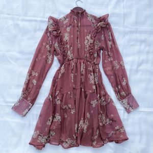 Cherry Blossom Korean Frills Dress