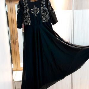 Embroidery Cut Sleeve Gown