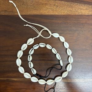 Shell Necklace Plus Bracelet Adjustable Set