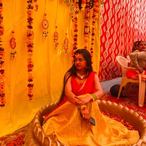 Silk Yellow Long Skirt With Dupatta