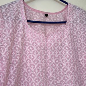 UNUSED Chikan kari Pastel Pink Kurta