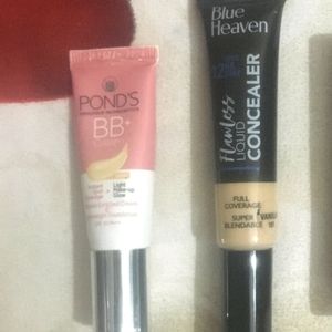 Eyeshadow + Blue Heaven Concealer + Ponds BB Cream