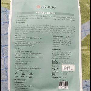 Zivame Sheet Mask Rose Saffron & Retinol Pack Of 3