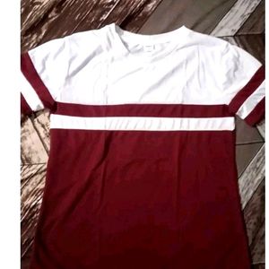 Casual Maroon Colour Tshirt For Daily Wear