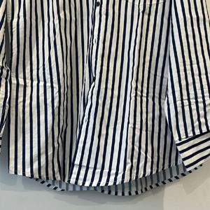 White Blue Strips  Shirt XL