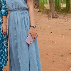 Sky Blue Dress Full Length For Summer Wear