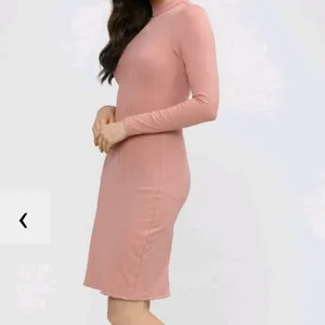 Pink Solid Bodycone Dress