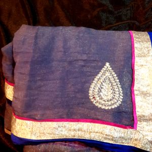Cotton Silk Saree With Border Lace